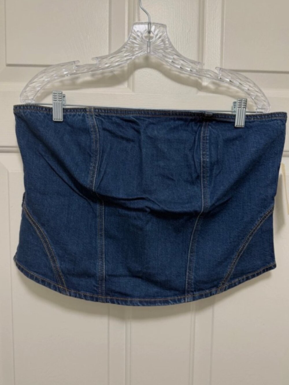 Women's Denim Corset Tube Top - Universal Thread™ Dark Wash